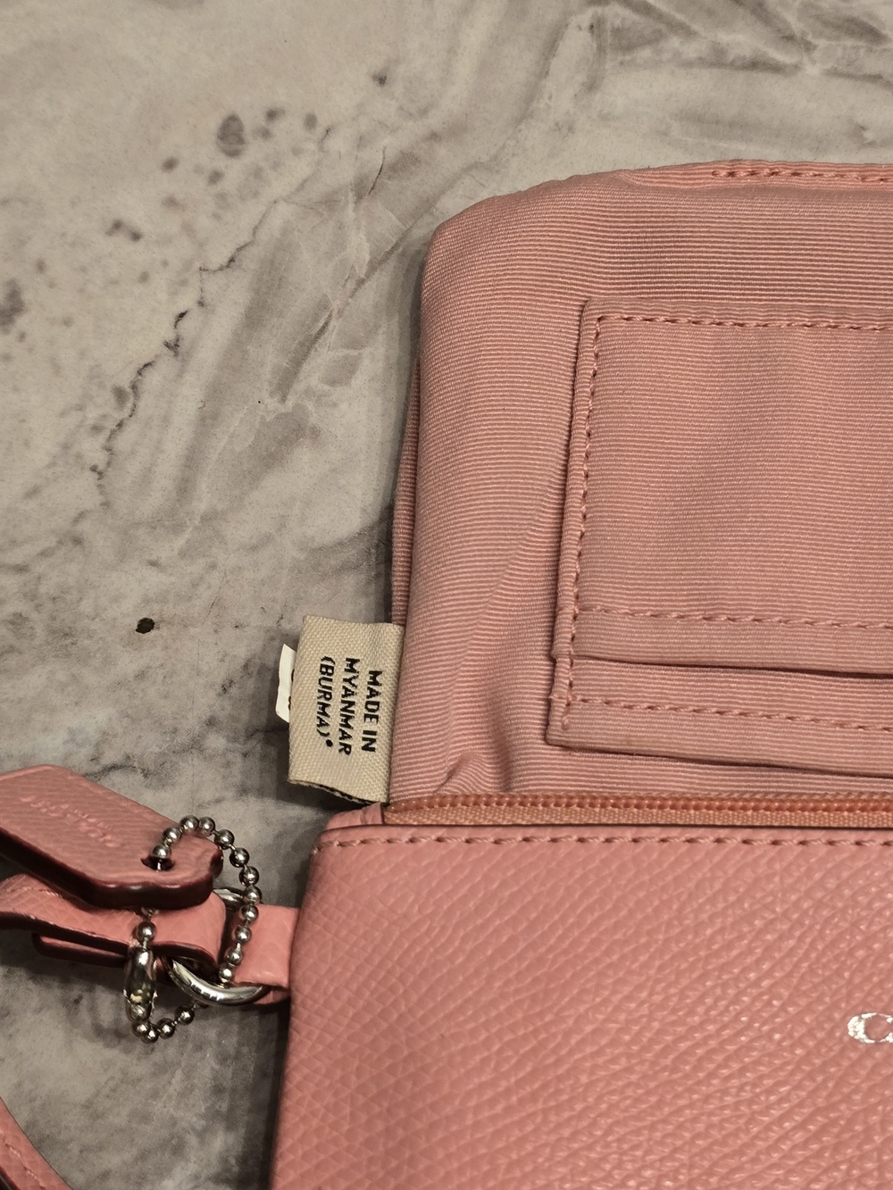 Coach Pink Pebbled Leather Wristlet - Picture 11 of 12